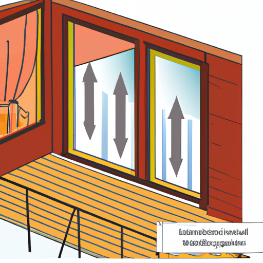 1. איור של בית המתאר איבוד חום דרך חלונות מרפסת פתוחים.